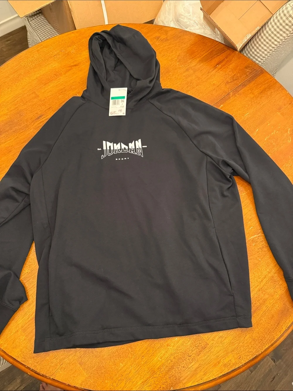 Jordan Dri-Fit Sport FQ6808-010 Black Graphic Fleece Hoodie Men’s XL